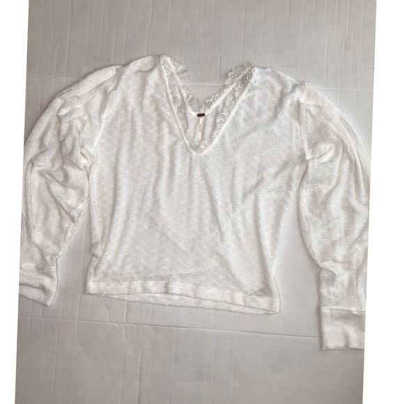 FREE PEOPLE Dream Girl Pointelle Top Nwt - Picture 3 of 8